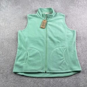NEW Woolrich Andes Vest Womens XL Green Fleece Lightweight Full Zip NWT